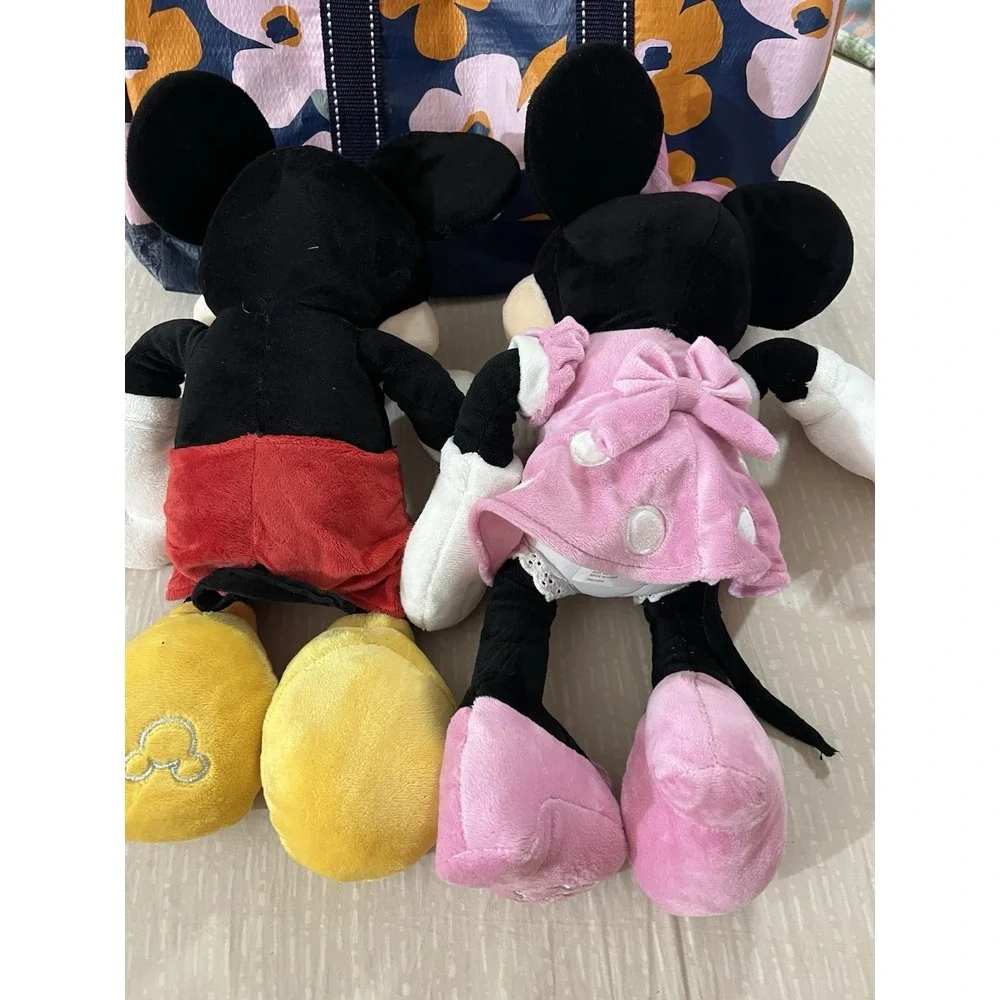 Lot of 2 - Mickey and Minnie Mouse 18‎ Inch Plush - EUC Let's Play